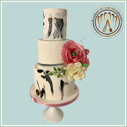 WAFER PAPER ROSES & MARBLE EFFECT CAKE CLASS